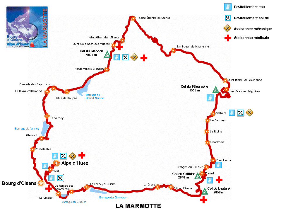 marmotte-routekaart Route La Marmotte